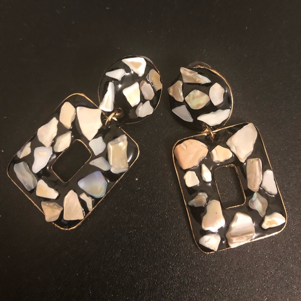 Square Big Drop Dangle Earrings